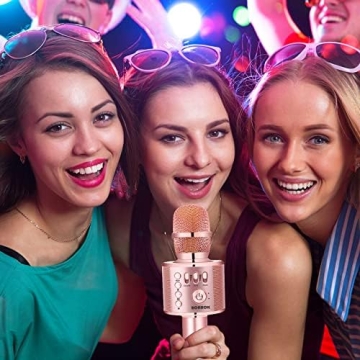 BONAOK 3-in-1 Bluetooth Karaoke Microphone for All Ages