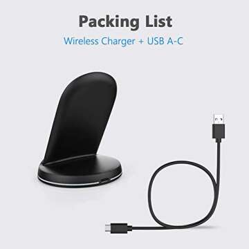 Yootech Wireless Charger,10W Max Wireless Charging Stand, Compatible with iPhone 16e/16/16 Plus/16 Pro Max/15/14/14 Plus/14 Pro Max/13/SE 2022/12/11/X/8, Galaxy S22/S21/S20/S10(No AC Adapter)