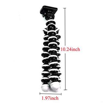 Octopus Camera Tripod, Walway Flexible Cell Phone Holder Stand Selfie Stick with Quick-Release Plate for Smartphone/Camera/GoPro/Action Camera/DSLR