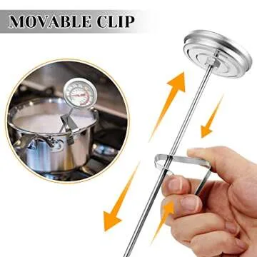 Cibeat Deep Fry Thermometer with 12" Stainless Steel Food Grade Probe and Clip, Fast Instant Read Large 2" Dial, Temperature Range 50 to 550 ºF / 10 to 290°C, Best for Turkey, BBQ, Grill