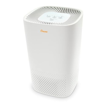 Crane Air Purifier: True HEPA Filter & Germicidal UV Light for Cleaner Air