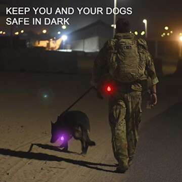 Novkin 6-Pack Rechargeable Dog Light, Dog Collar Light,Waterproof,3 Modes LED Dog Safety Lights,Mult...