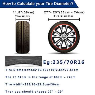 Aebitsry Tire Covers for RV Wheel, (4 Pack) Wheel Covers Waterproof Oxford Sun UV Tires Protector for Trailer, Camper,Universal Fits 24" to 32" Car Tire Diameter (Black, 27"-29")