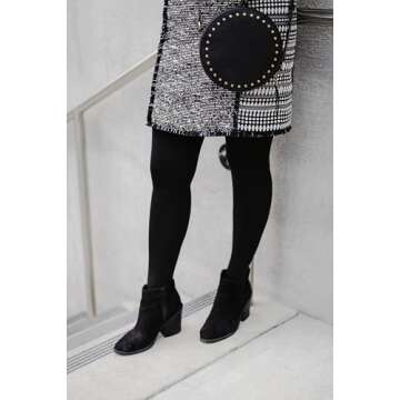 No nonsense Women's Super Opaque Control-Top Tights, Black/Black, Small - 2 Pack