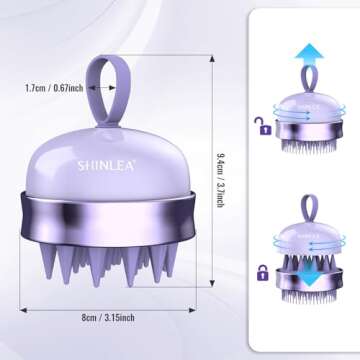 SHINLEA 2 in 1 Scalp Massager Shampoo Brush for Healthy Hair