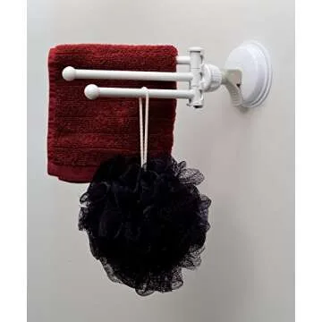 Safe-er-Grip Changing Lifestyles Drip Dry Portable Drying Rack, White with 3 Movable Arms, Swing Arm Suction Cup Towel Bar, Bath Towel Rack Hanger Towel Holder Organizer 11.5x17 Inch (Pack of 1)