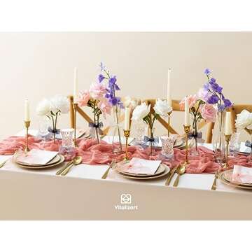 Vitalizart 1" x 150 Yd Organza Ribbon Mixed Color Sheer Ribbons Set 10 Yd x 15 Rolls Handmade for Gift Wrapping Christmas Tree Crafts Bows Wedding Invitations Wreaths Wrap