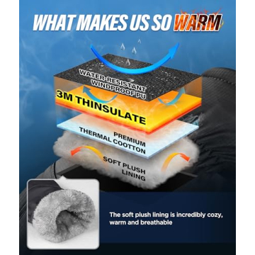 Deemii Winter Gloves with Touchscreen for Cold Weather