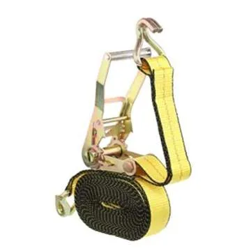 Everest Premium Ratchet Tie Down – 1 PK – 2 IN – 27 FT – 3333 LBS Working Load – 10000 LBS Break Strength – Double J Hook – Cargo Straps Perfect for Moving Appliances, Lawn Equipment and Motorcycles