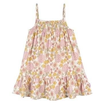 Gerber Baby Girls' Toddler Short-Sleeve and Sleeveless Dress Set, Retro Floral