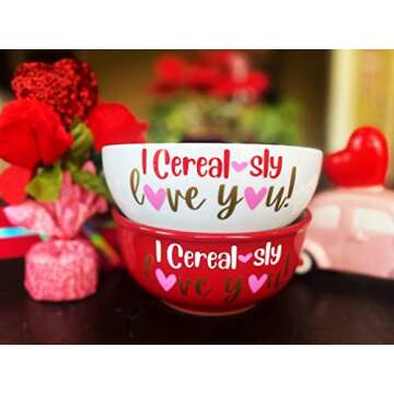 I cereously love you. Valentine’s Day cereal bowl. Valentines gifts. Valentine for her. Valentines...