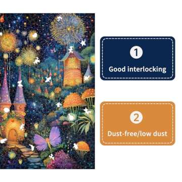 Naturelish Wonderful Mushroom House Night Jigsaw Puzzles for Adults 1000 Pieces, Brain Challenging Shaped Puzzle for Game Night, Family, Friends, Puzzle Size is 26.6 x 19.2