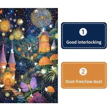 Naturelish Wonderful Mushroom House Night Jigsaw Puzzles for Adults 1000 Pieces, Brain Challenging Shaped Puzzle for Game Night, Family, Friends, Puzzle Size is 26.6 x 19.2