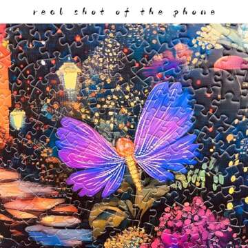 Naturelish Wonderful Mushroom House Night Jigsaw Puzzles for Adults 1000 Pieces, Brain Challenging Shaped Puzzle for Game Night, Family, Friends, Puzzle Size is 26.6 x 19.2