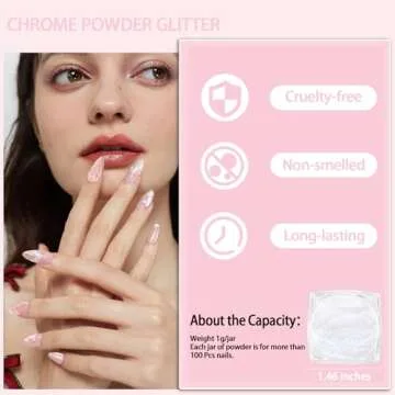 Allstarry White Pearl Chrome Nail Powder for Iridescent Finish