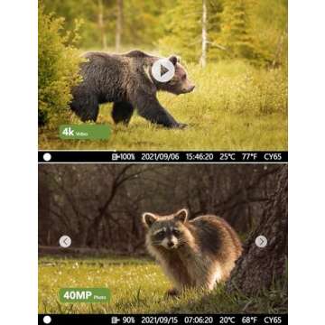 CEYOMUR Trail Camera with WiFi Bluetooth 4K 40MP for Wildlife Monitoring