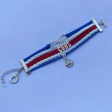 DOLON Infinity Love Cubs Baseball Bracelet Handmade Sports Cheering Charm Team Bracelet