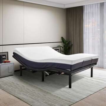 Donext Adjustable Bed Base, King Bed Frame, Independent Head and Foot Incline, Quiet Motor, Wireless...