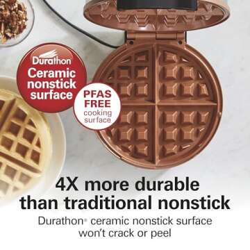 Hamilton Beach Waffle Maker with Ceramic Non-Stick Plates