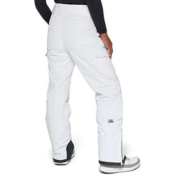 Arctix Women's Snow Sports Insulated Cargo Pants, White, Large Short