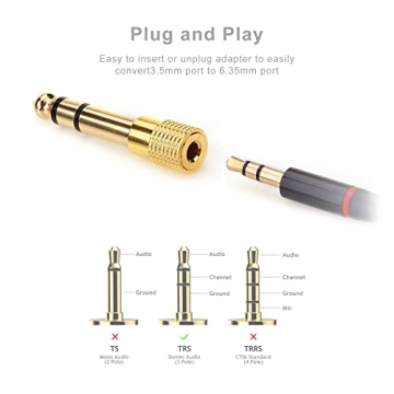 NANYI 4PCS 1/4'' to 3.5mm Audio Headphone Adapters