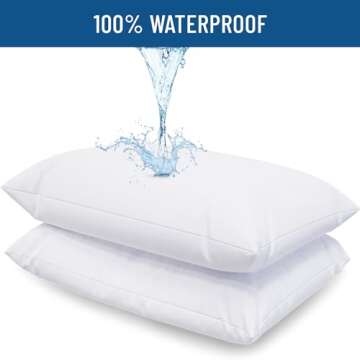 Everlasting Comfort Waterproof Pillow Protector King (Pack of 2) - Zippered, Hypoallergenic, Dust Mi...