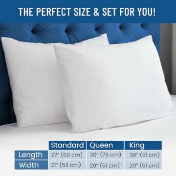 Everlasting Comfort Waterproof Pillow Protector King (Pack of 2) - Zippered, Hypoallergenic, Dust Mite & Bed Bug Proof, Allergy Pillow Covers