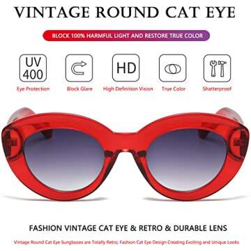 AIEYEZO Oversized Cat Eye Sunglasses for Women - Chic Retro Style Shades