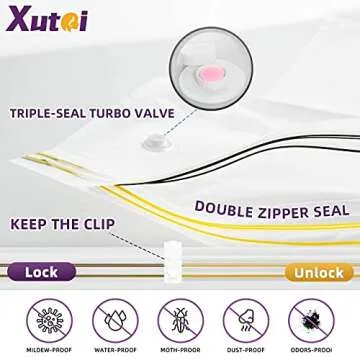 XUTAI Vacuum Storage Bags 12 Pack - Space Saving Solution