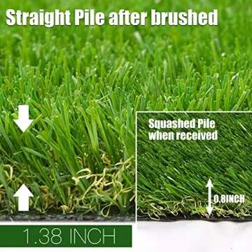 AYOHA Artificial Turf 4' x 6' Realistic Synthetic Grass, 1.38" Pile Height, Fake Lawn, Landscape for...