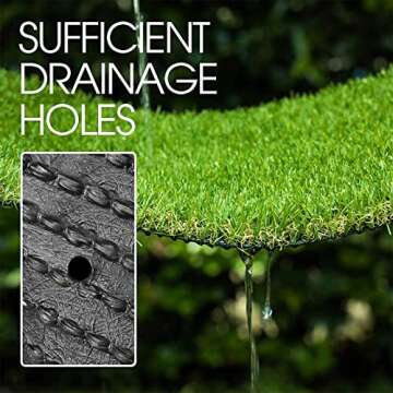 AYOHA Artificial Turf 4' x 6' Realistic Synthetic Grass, 1.38" Pile Height, Fake Lawn, Landscape for Pets Area, Play Ground, Pool Area, Backyard, Patio, Balcony, Drainage Holes, Custom Size