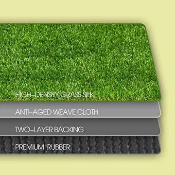 AYOHA Artificial Turf 4' x 6' Realistic Synthetic Grass, 1.38" Pile Height, Fake Lawn, Landscape for Pets Area, Play Ground, Pool Area, Backyard, Patio, Balcony, Drainage Holes, Custom Size