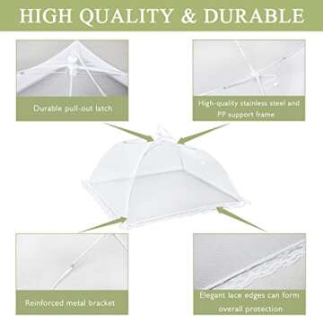 Wokuya 7Pack Various Size (40x24*1,17x17*2,14x14*2,12x12*2) Pop-up Food Tents Food Covers for Outsid...