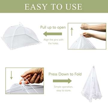 Wokuya 7Pack Various Size (40x24*1,17x17*2,14x14*2,12x12*2) Pop-up Food Tents Food Covers for Outside Mesh to Keep Bugs away,Reusable Collapsible Food Nets for Picnic Party BBQ Wedding Fruit