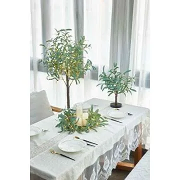 Lighted Olive Branches 24IN with Timer 45LED Warm White