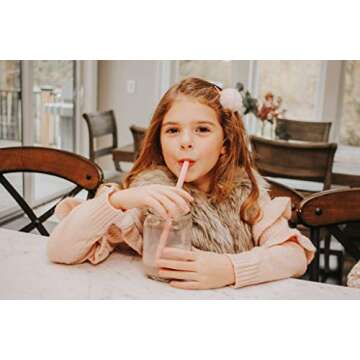 Reusable Silicone Drinking Straws - Big Size with Curved Bend for Tumblers Made from BPA Free No-Rubber Silicon - Flexible, Collapsible, Chewy, Bendy, Safe for Kids/Toddlers