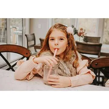 Reusable Silicone Drinking Straws - Big Size with Curved Bend for Tumblers Made from BPA Free No-Rubber Silicon - Flexible, Collapsible, Chewy, Bendy, Safe for Kids/Toddlers