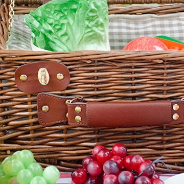 SatisInside Picnic Basket with Insulated Liner for 2
