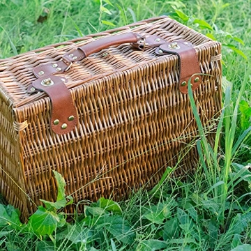 SatisInside Picnic Basket with Insulated Liner for 2
