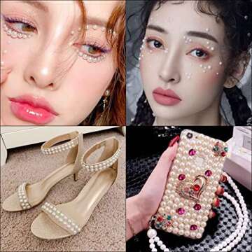 5600 Pieces Half Pearl Beads for Crafting DIY Jewelry and Nail Art