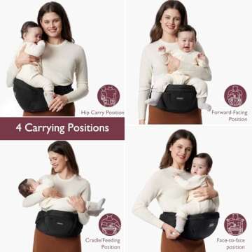 Momcozy Hip Seat Baby Carrier - Ergonomic, Adjustable & Lightweight