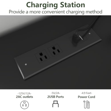 Gyfimoie 6 Drawer Dresser with Led Light and Outlet