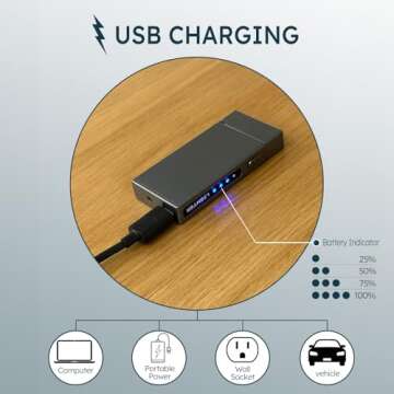 Rechargeable Plasma Lighter with Battery Indicator
