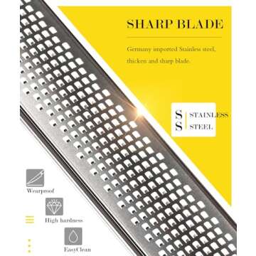 Ourokhome Kitchen Lemon Zester, Stainless Steel Hand Held Parmesan Cheese Grater for Ginger, Chocolate, Coconut, Lime, Nutmeg, Citrus, Fruit, Vegetable with Cleaning Brush, Dishwasher safe, Black