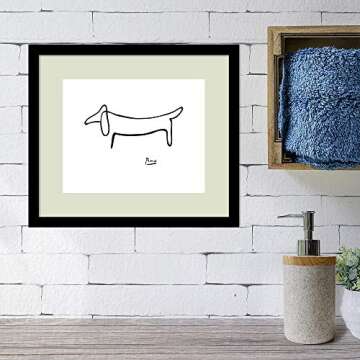 Framed Art Print, 'Le Chien (The Dog)' by Pablo Picasso: Outer Size 15 x 13"