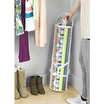 Whitmor Clear Gift Wrap Storage Organizer for 25 Rolls