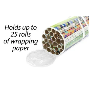 Whitmor Clear Gift Wrap Storage Organizer for 25 Rolls