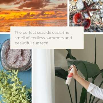 Grow Fragrance - Certified 100% Plant Based Air Freshener + Fabric Freshener Spray, Made With All Natural Essential Oils - Summer Limited Edition - Sea Salt Neroli Scent, 1 x 5 oz.