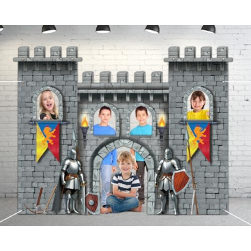 Medieval Castle Backdrop Photo Prop Medieval Party Decorations Large Fabric Medieval Castle Shaped S...