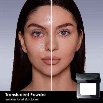CARSLAN Oil Control Face Pressed Powder Compact, 24H Longlasting Waterproof Pressed Setting Powder F...